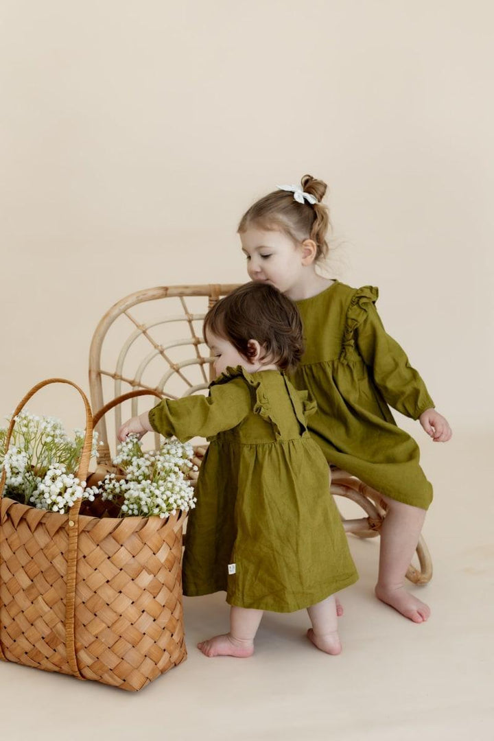 Kimber Long Sleeve Dress - Avocado