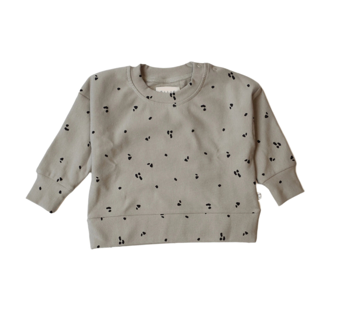 Spot Print Organic Sweater - Sage