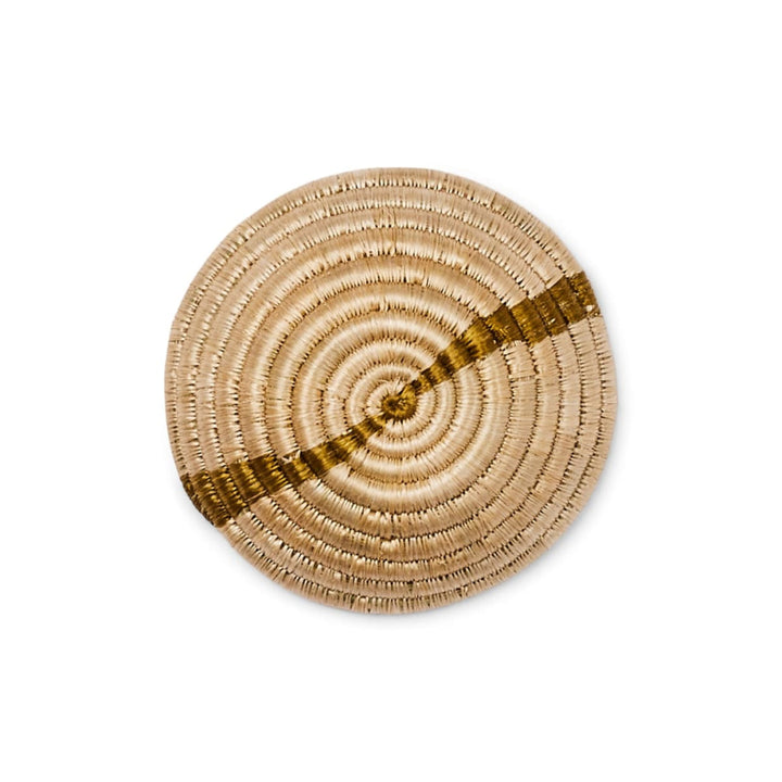 6’’ Small Striped Olive Round Basket - One Size - Basket