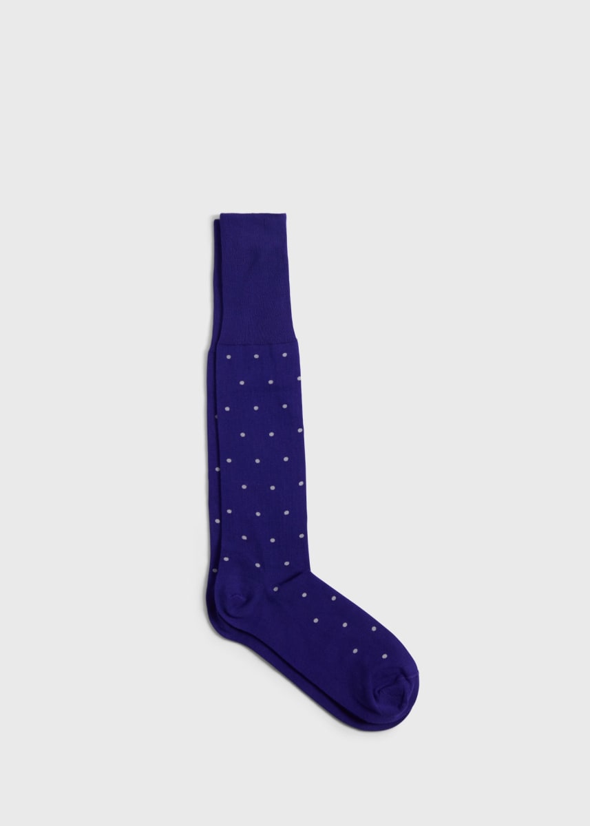Cotton Blend Dotted Sock - Purple