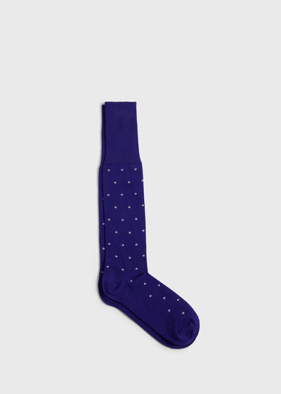 Cotton Blend Dotted Sock - Purple