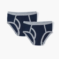 Boy's Briefs - Navy + Heather Grey