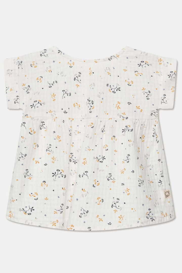 Muslin Floral Baby Dress - Ivory