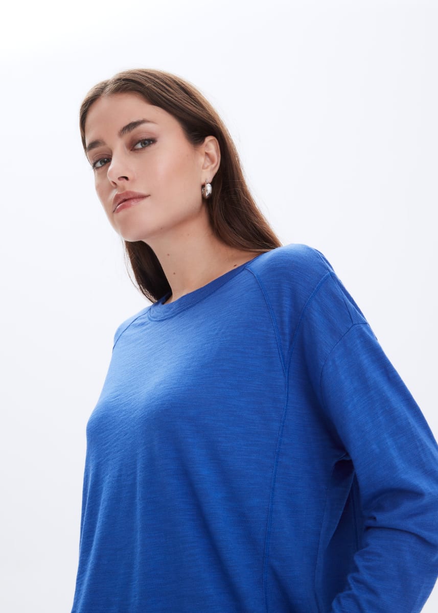 Betty Shoulder Seam Crewneck - Electric Blue