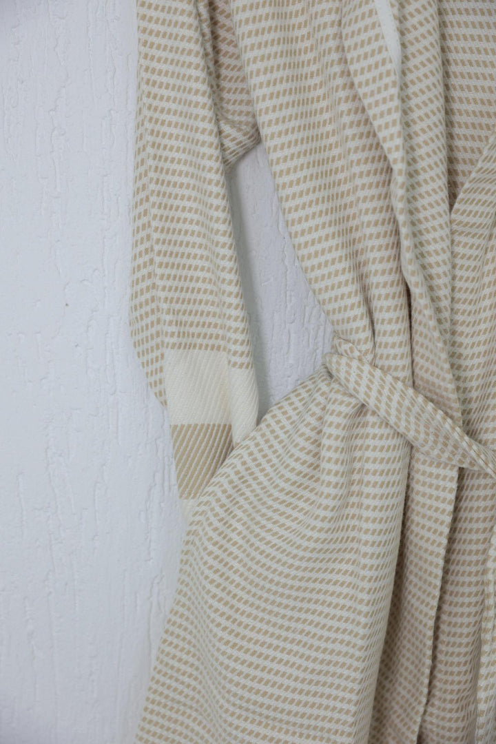 Cotton Yellow & White Bathrobe