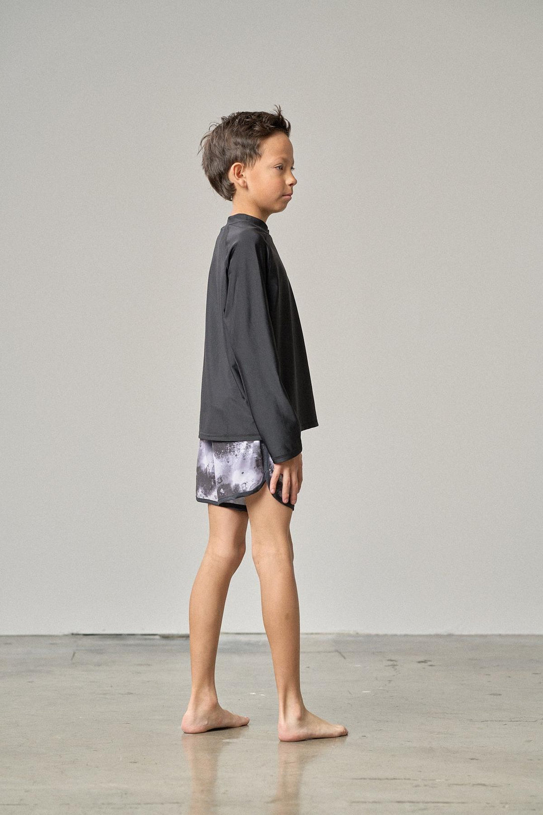 Boys Swim Short - Monochrome Watercolor