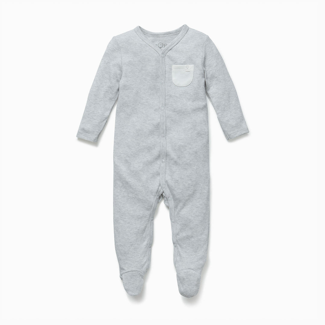 Front Opening Sleepsuit - Grey