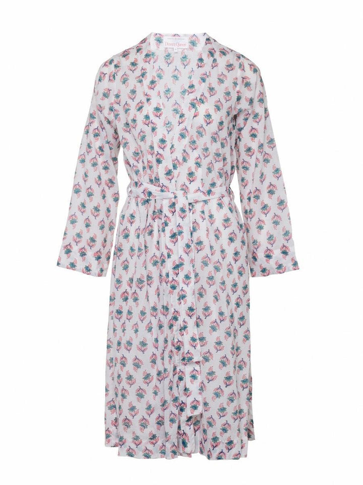 Noor Kimono - Tiny Lotus Pink Teal
