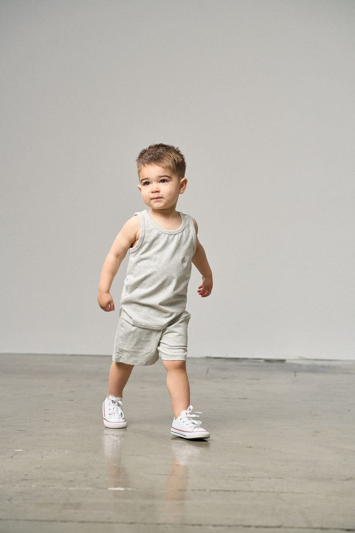 Palm Jersey Tank - Light Heather Grey
