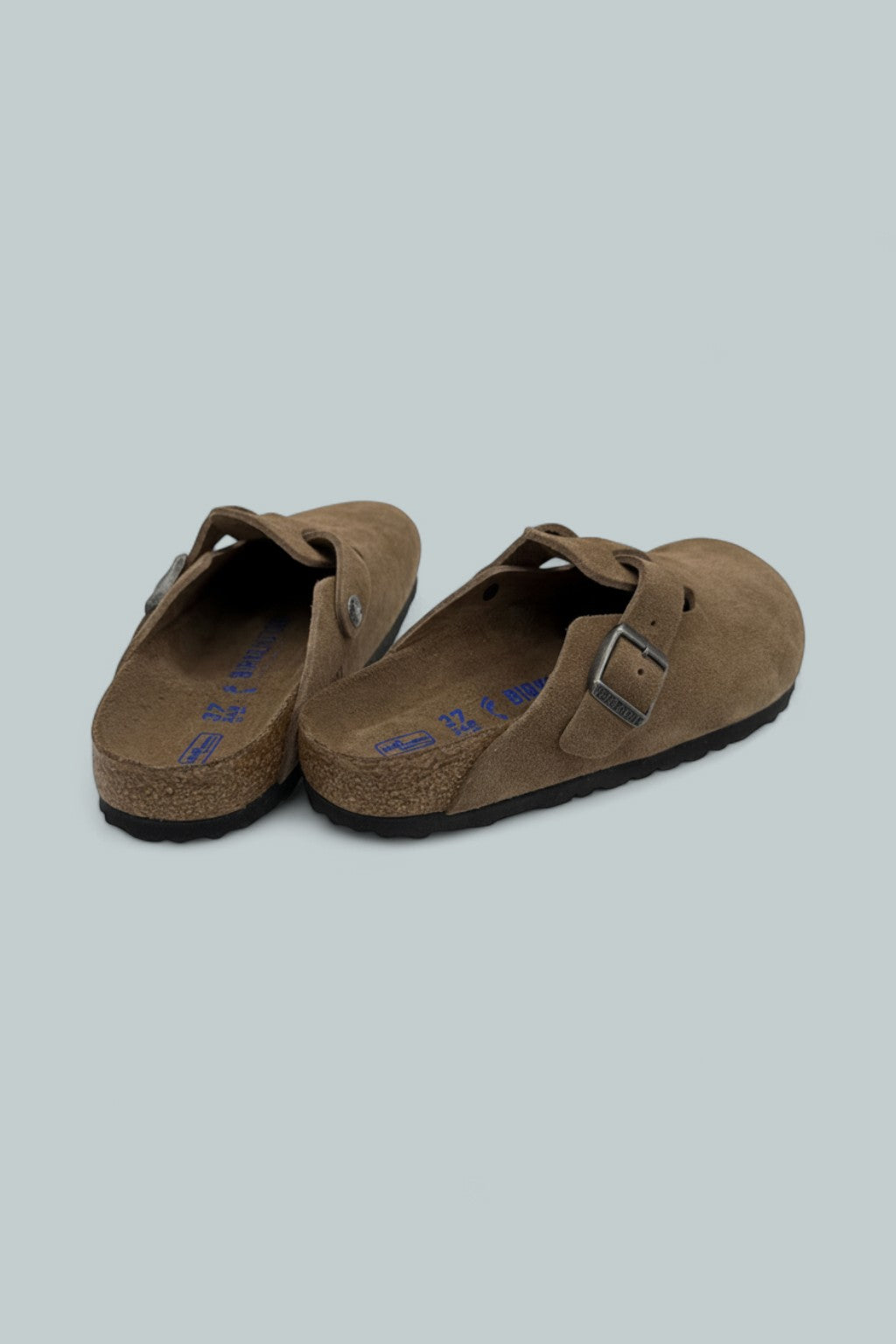 Boston Soft Footbed Suede Leather Clogs - Dark Tea Tonal