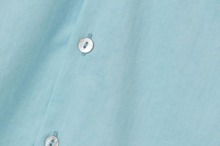 Baby LS Organic Cotton Woven Peter Pan Collared Shirt - Sky Blue