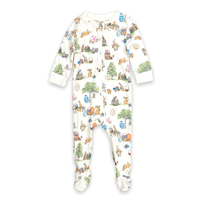 Full Zip Footed Pajama - Egg Hunt