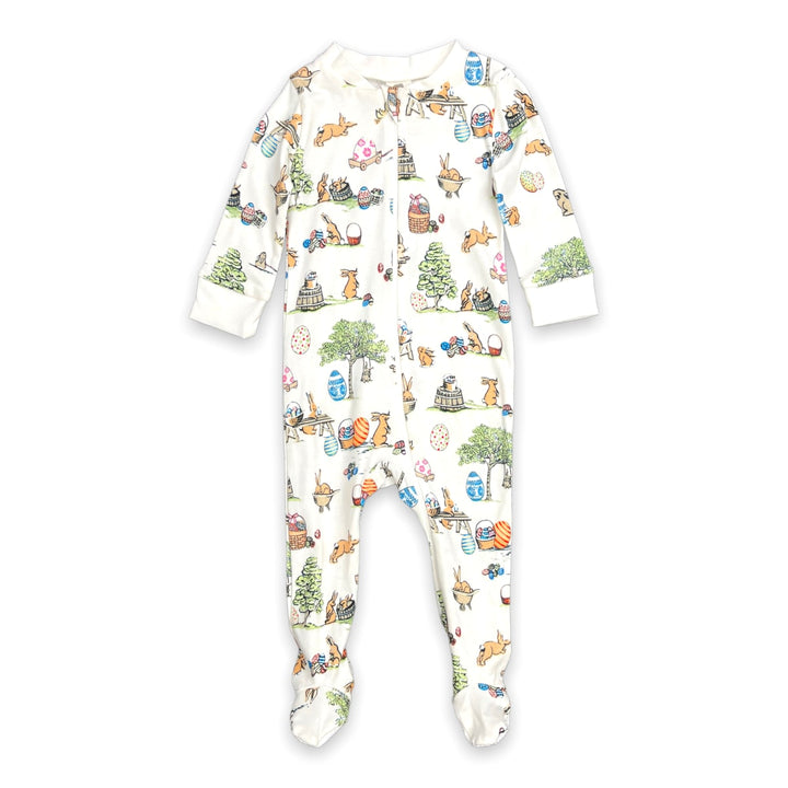 Full Zip Footed Pajama - Egg Hunt