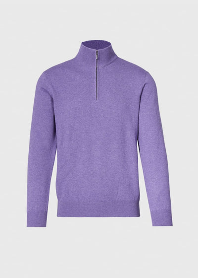 Cashmere  1/4 Zip Sweater - Purple