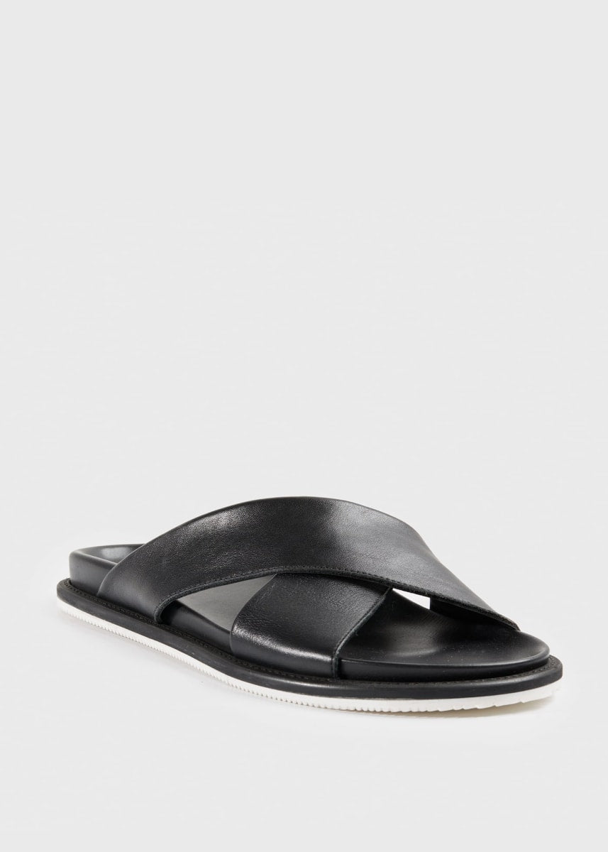 Punta Leather Slide - Black