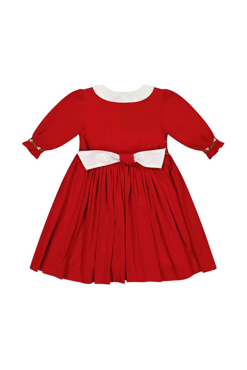 Olympe Red Holiday Smocked Dress