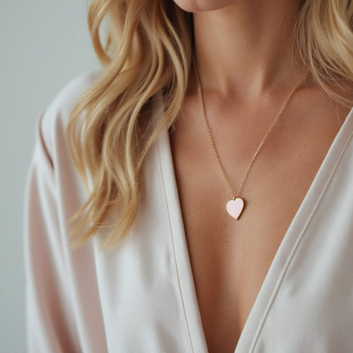 Single Hearted Girl Pink Necklace  Magnetic Clasp Jewelry for Self-Love