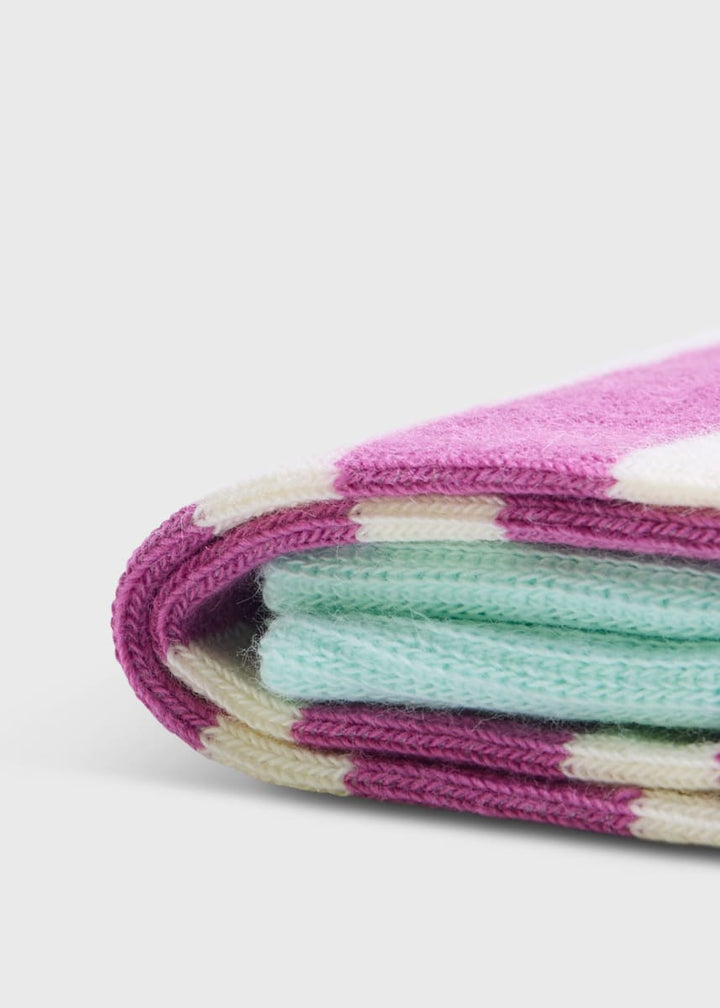 Cotton Two Color Stripe Sock - Lilac