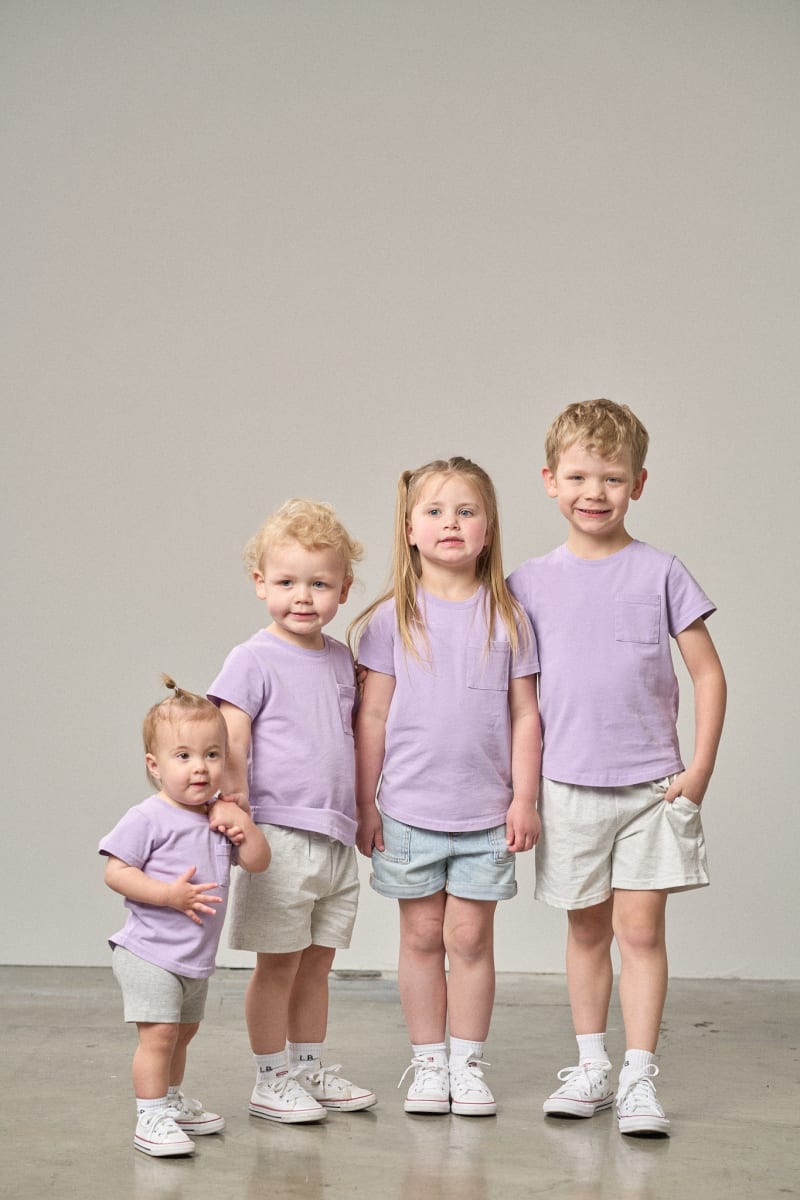 Acid Wash Pocket Tee - Purple