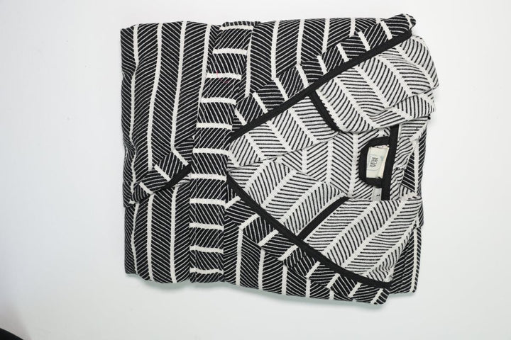 Cotton Black Striped Bathrobe