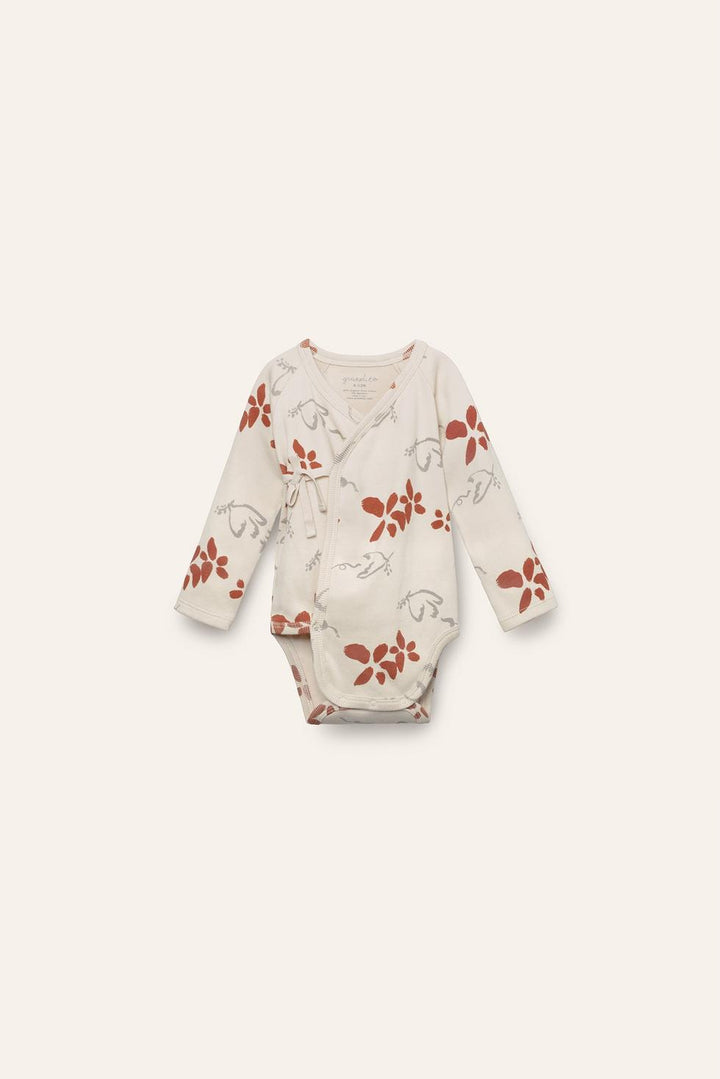 Organic Pima Cotton Kimono Baby Onesie - Peace