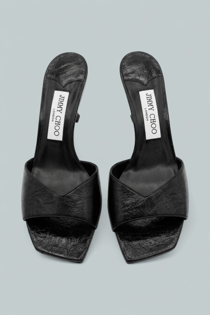 Anise 95 Strappy High Heel Slide Sandals - Black