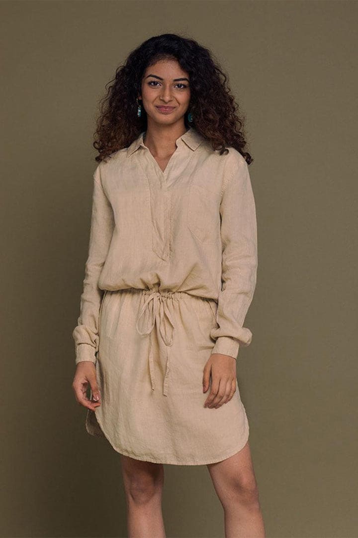 Meet Me By The Cliff Dress - Neutral Beige