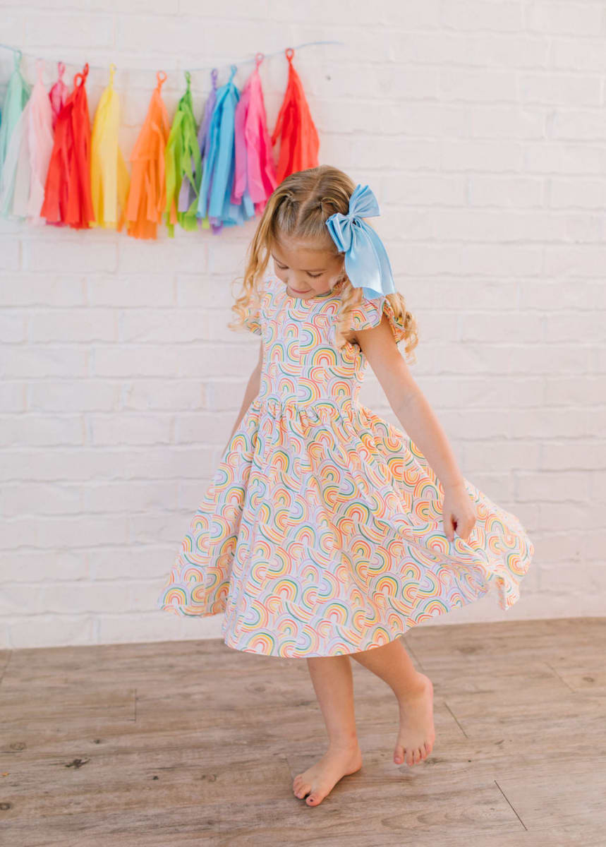 Olivia Dress - Primary Rainbow