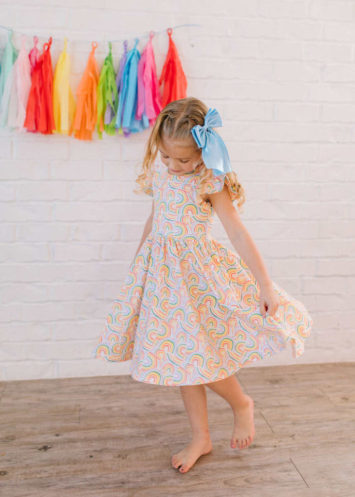 Olivia Dress - Primary Rainbow