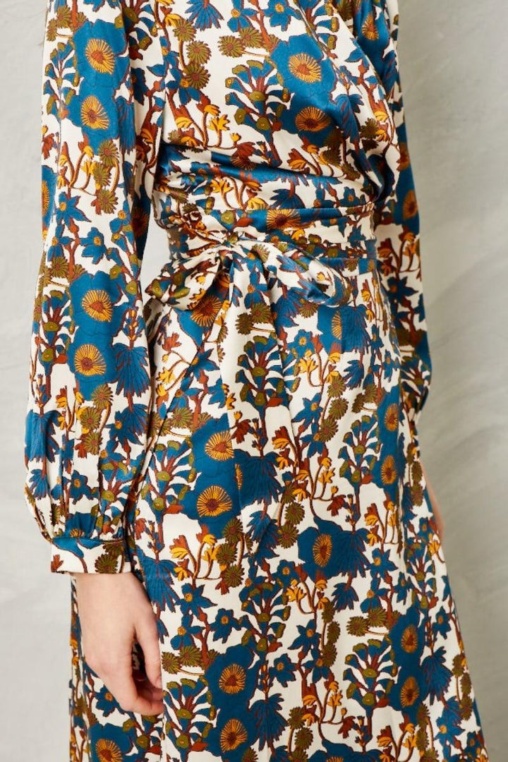 Rose Dress - Silk-Yellowstone Blanc Floral