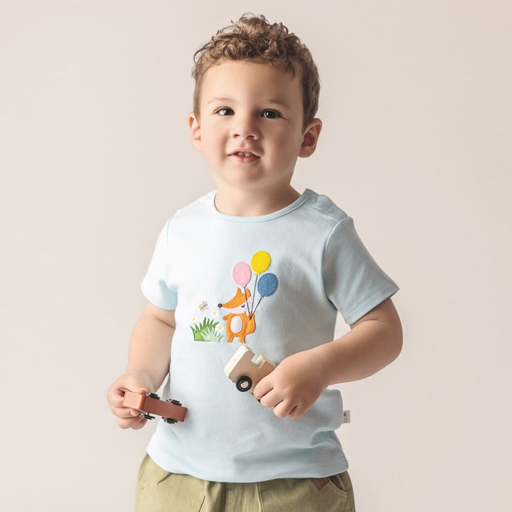 Foxie Interlock Shirt - Cornflower Blue