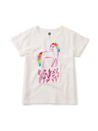Magic Horse Rolled Sleeve Top - Chalk