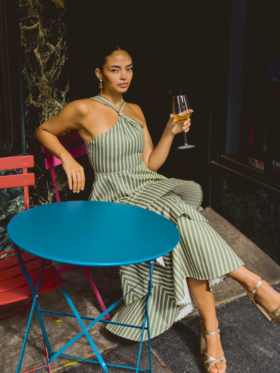 Emma Dress - Meadow Stripe