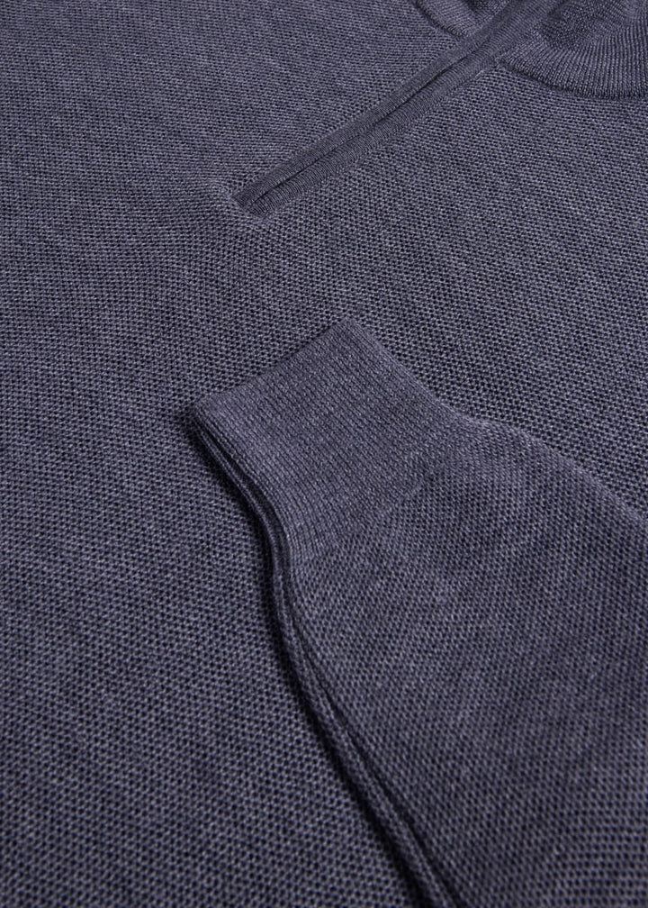 Merino Wool Quarter Zip Pullover - Grey