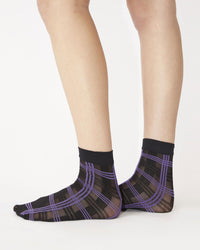 Rodebjer Colab Check Socks - Black