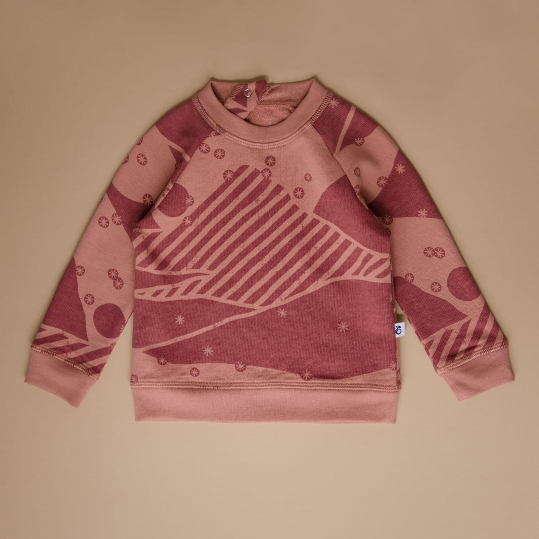 Organic Pima Cotton Sweatshirt Snowy Andes - Red