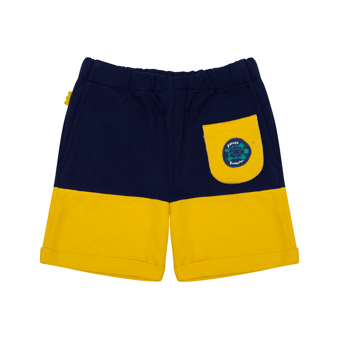 Bi-Color Shorts - Navy & Yellow