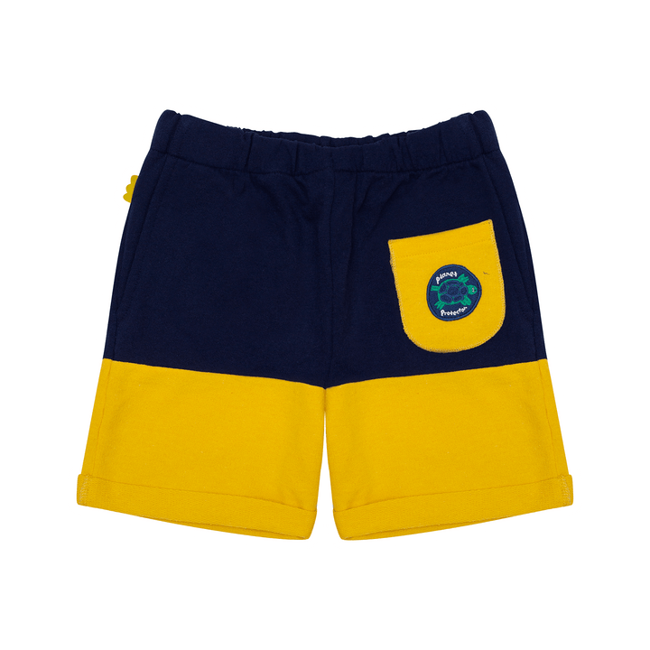 Bi-Color Shorts - Navy & Yellow