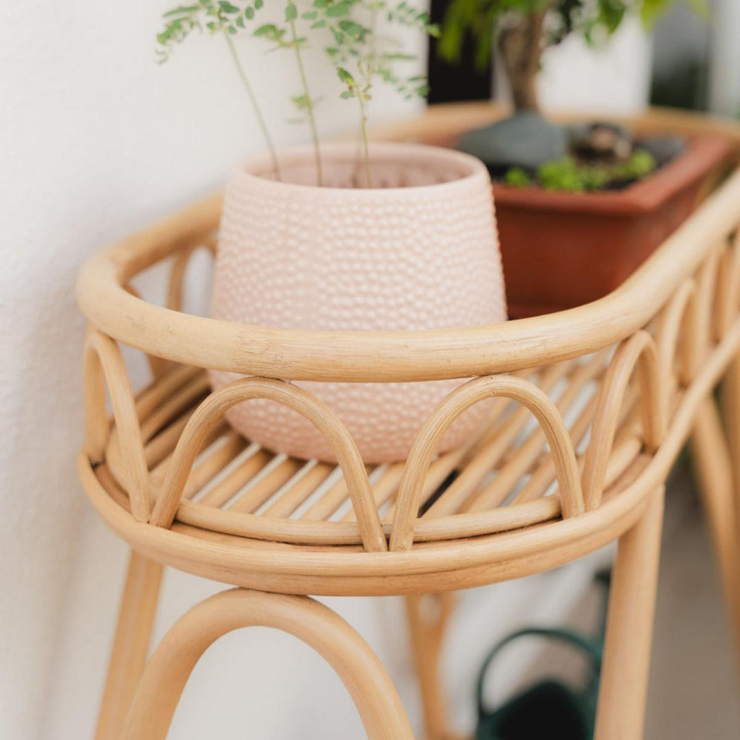 Sage Wicker Plant Stand
