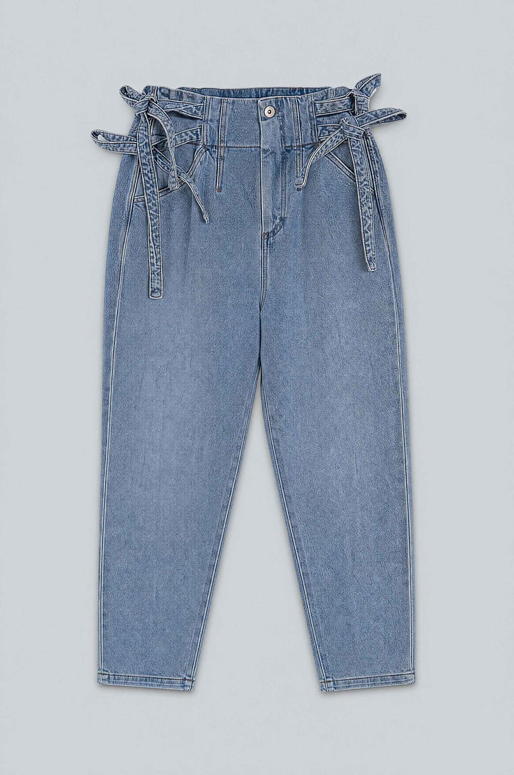 Sydney Side Tie Pants - Washed Indigo