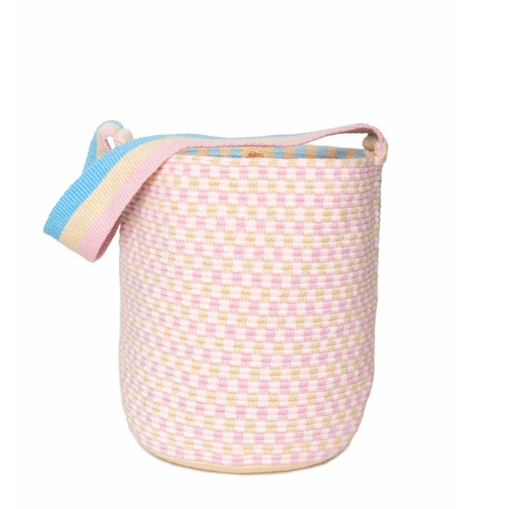 Pink Gingham Bucket Bag - Pastel