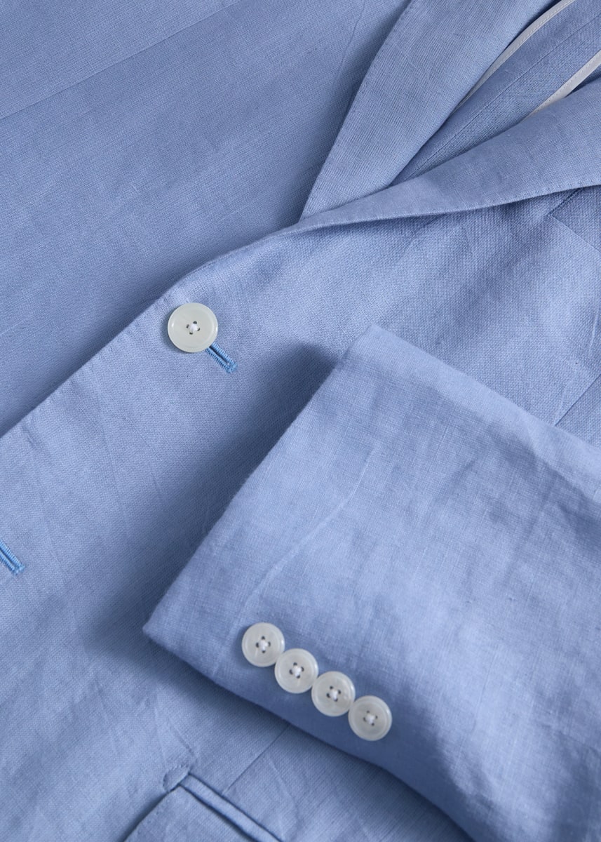 Linen Suit Jacket - Powder Blue