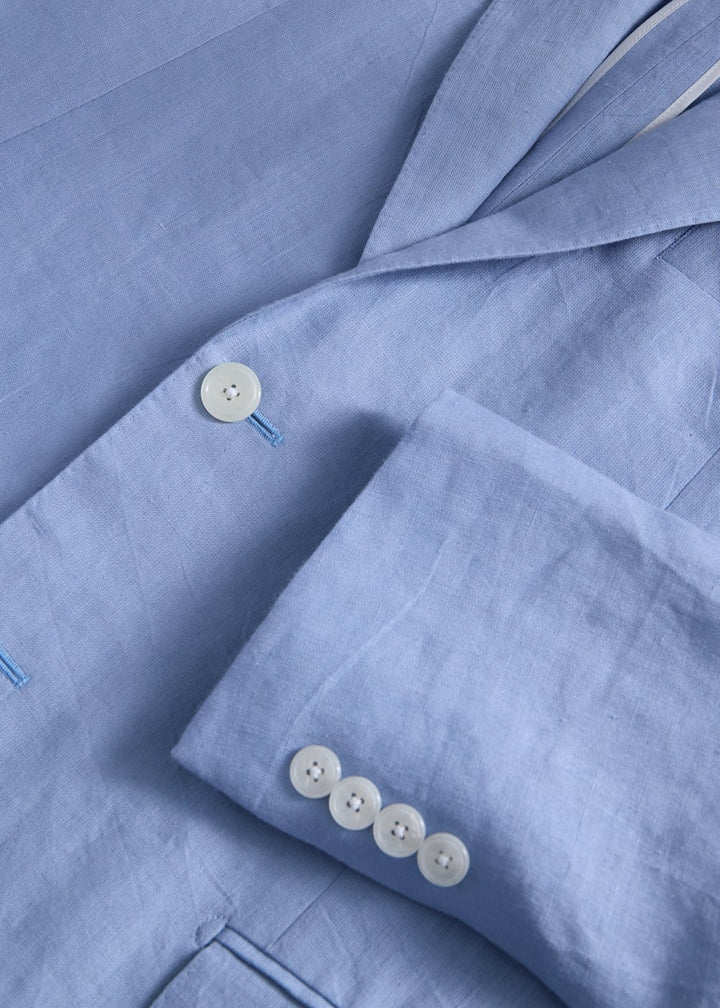 Linen Suit Jacket - Powder Blue