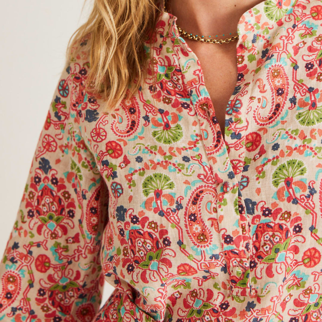Amelia Dress - Ivory Wallpaper Paisley Print