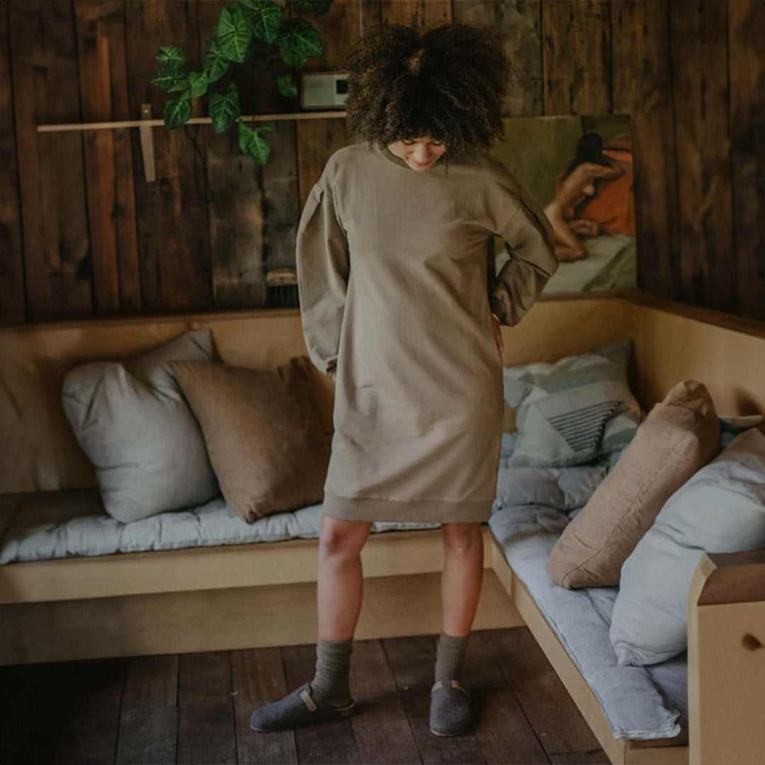 The Women's Oversized Sweater Dress - Walnut