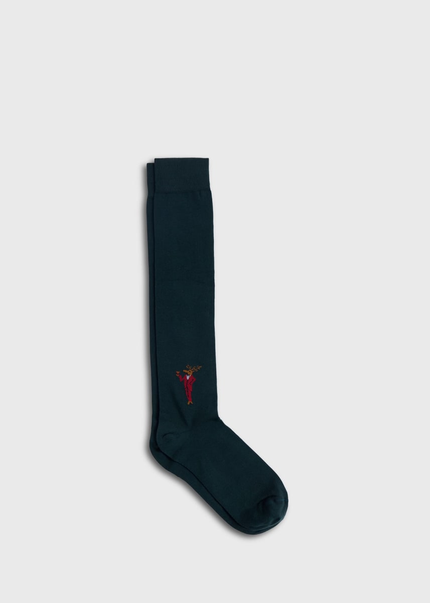 Dasher Holiday Sock - Dark Green