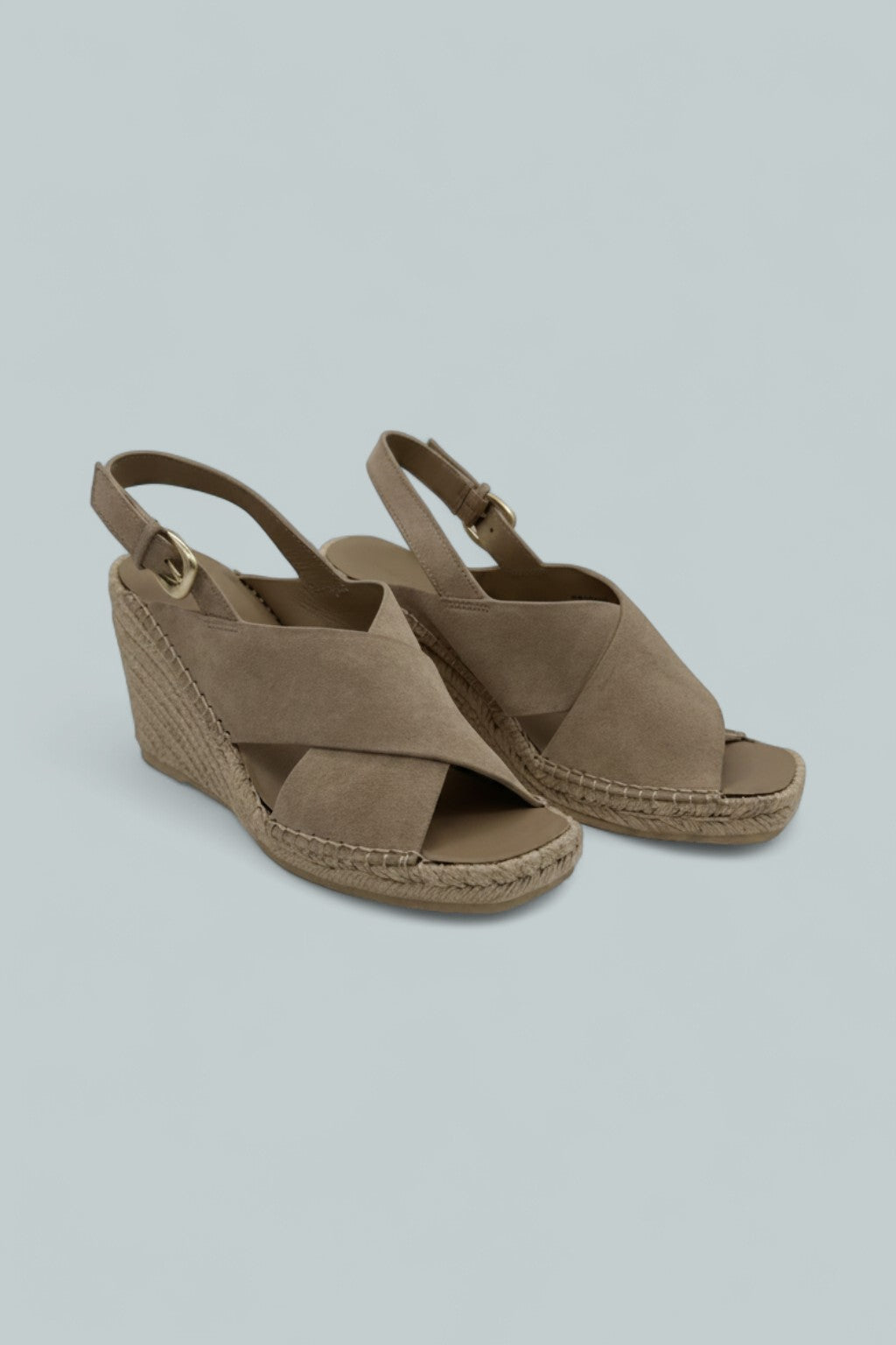Georgia Suede Espadrille Wedge Sandals - Taupe Clay