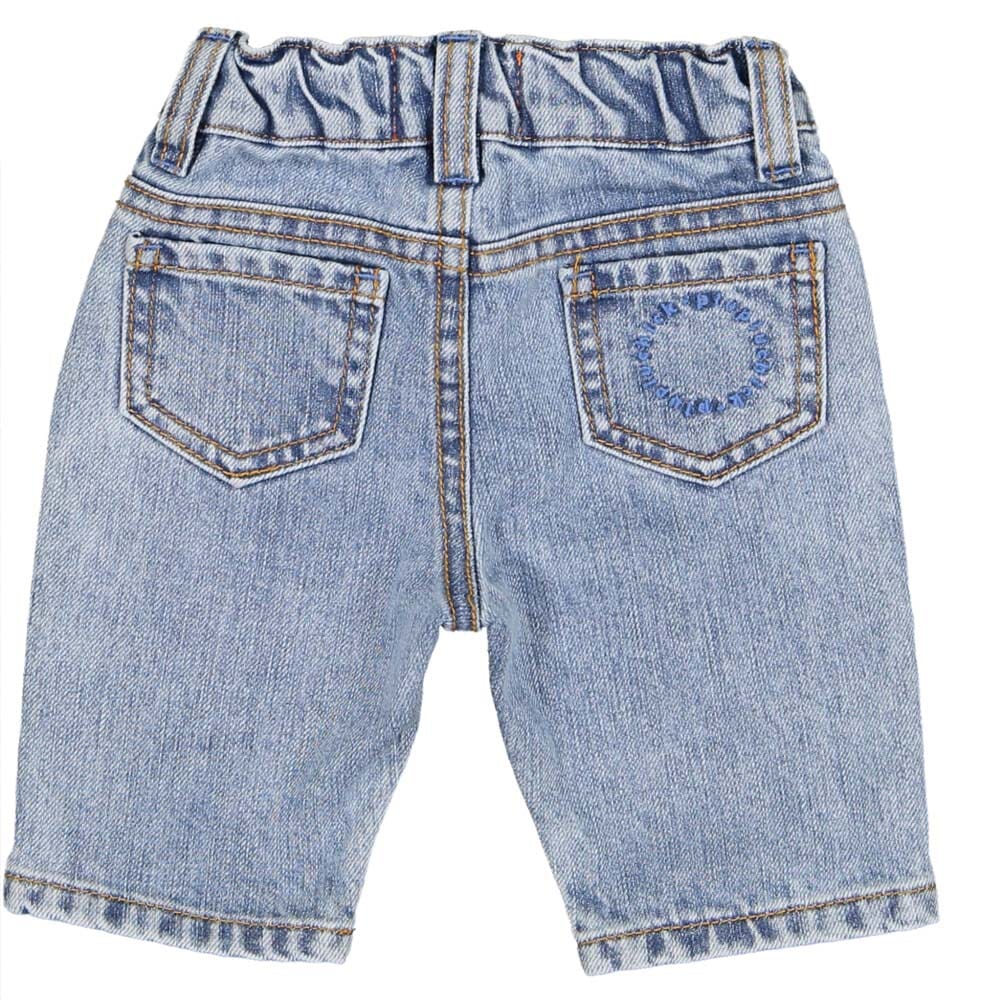 Baby Unisex Trousers - Washed Light Blue Denim Shorts Piupiuchick 