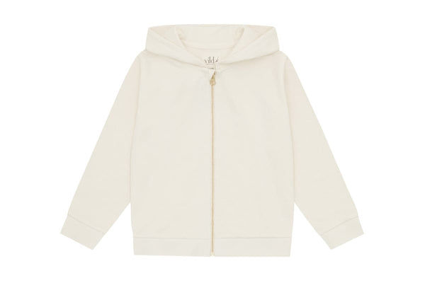 Organic Cotton Zip Up Hoodie - Ecru - No Dye