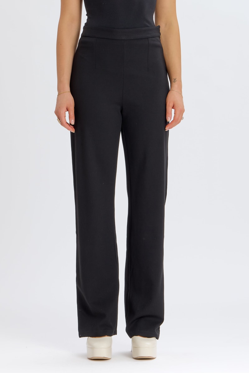 Wide Leg Trousers - Black